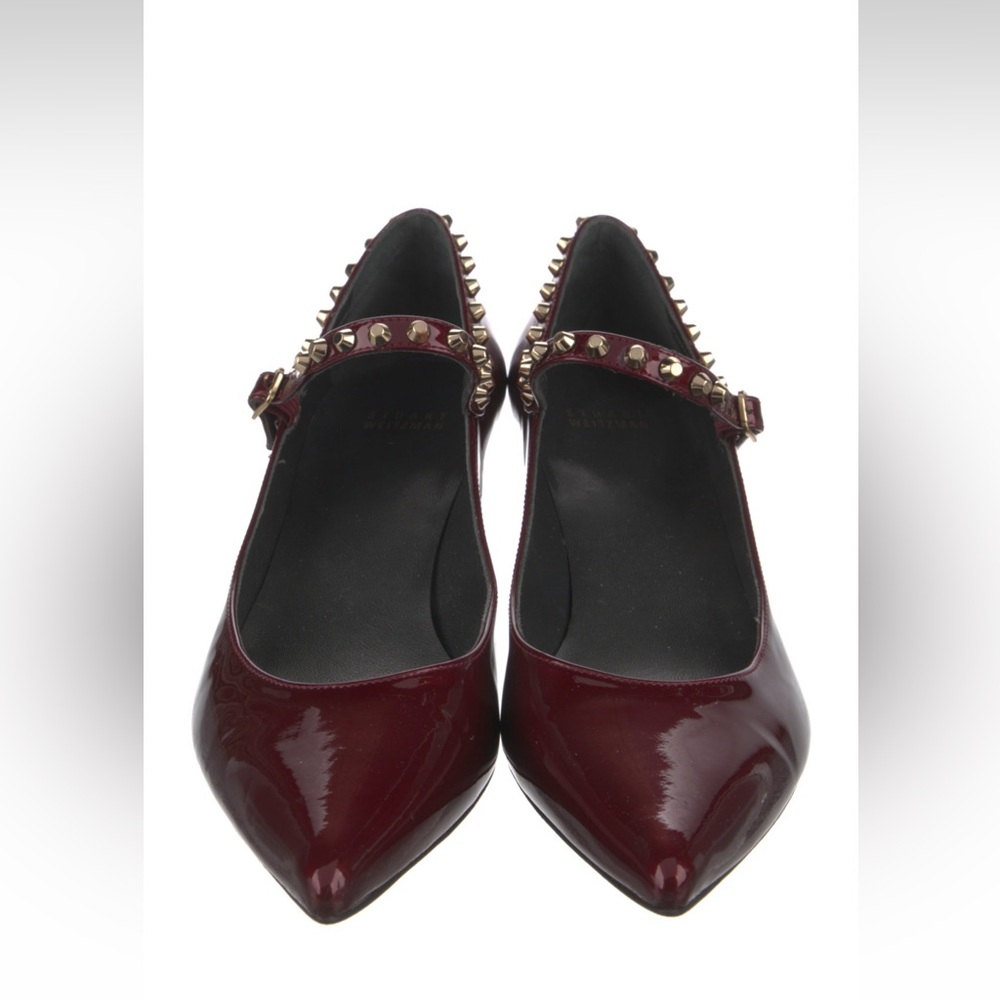 Stuart Weitzman Patent Leather studded heels 9.5